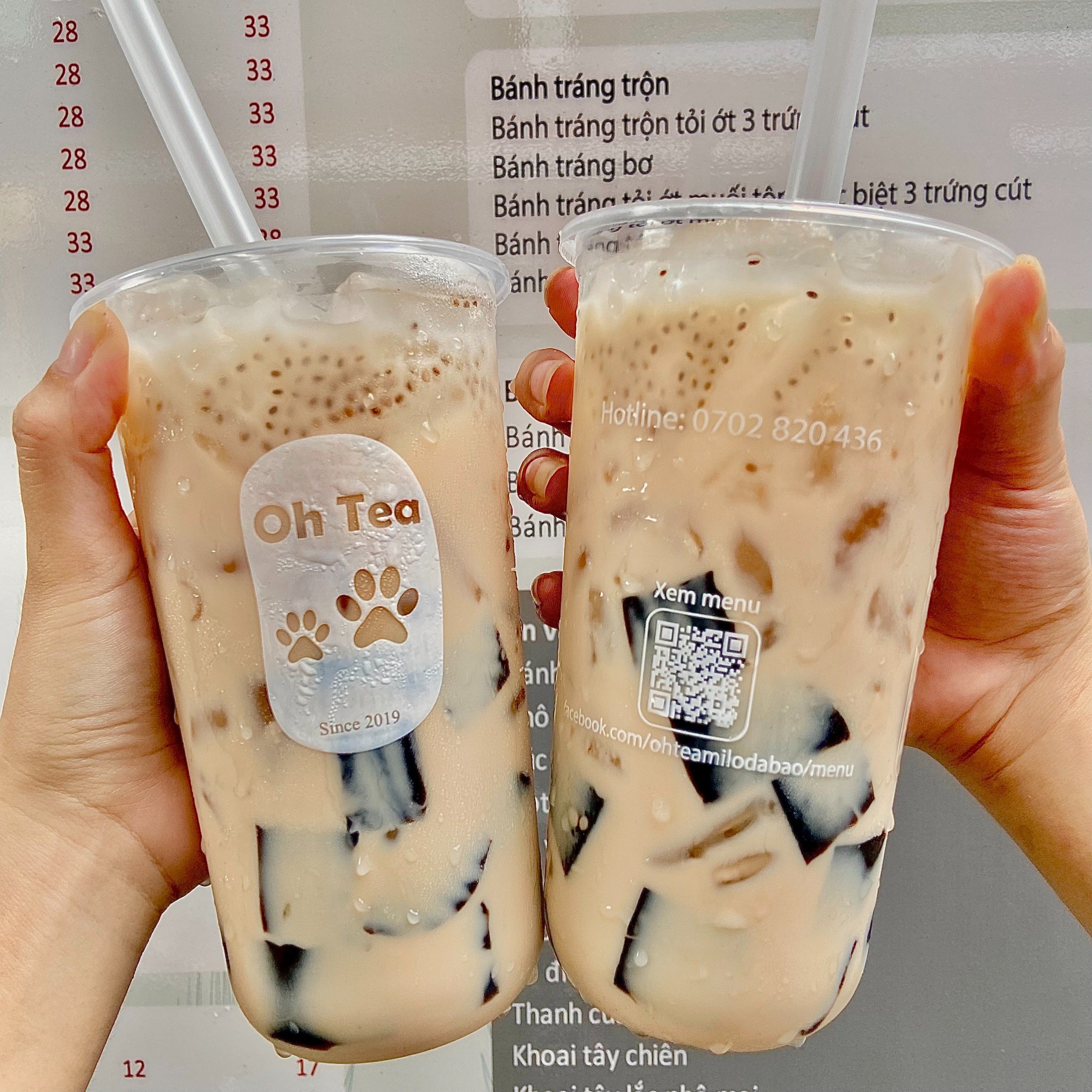 Trà sữa sương sáo hạt chia